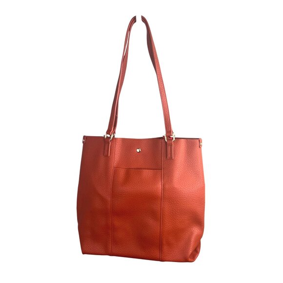 Montana West Textured Faux Leather Tote Bag With Detachable Pouch & Gold Accents - Picture 6 of 12